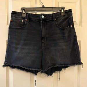 American Eagle size 12 black faded wash jean shorts VGUC